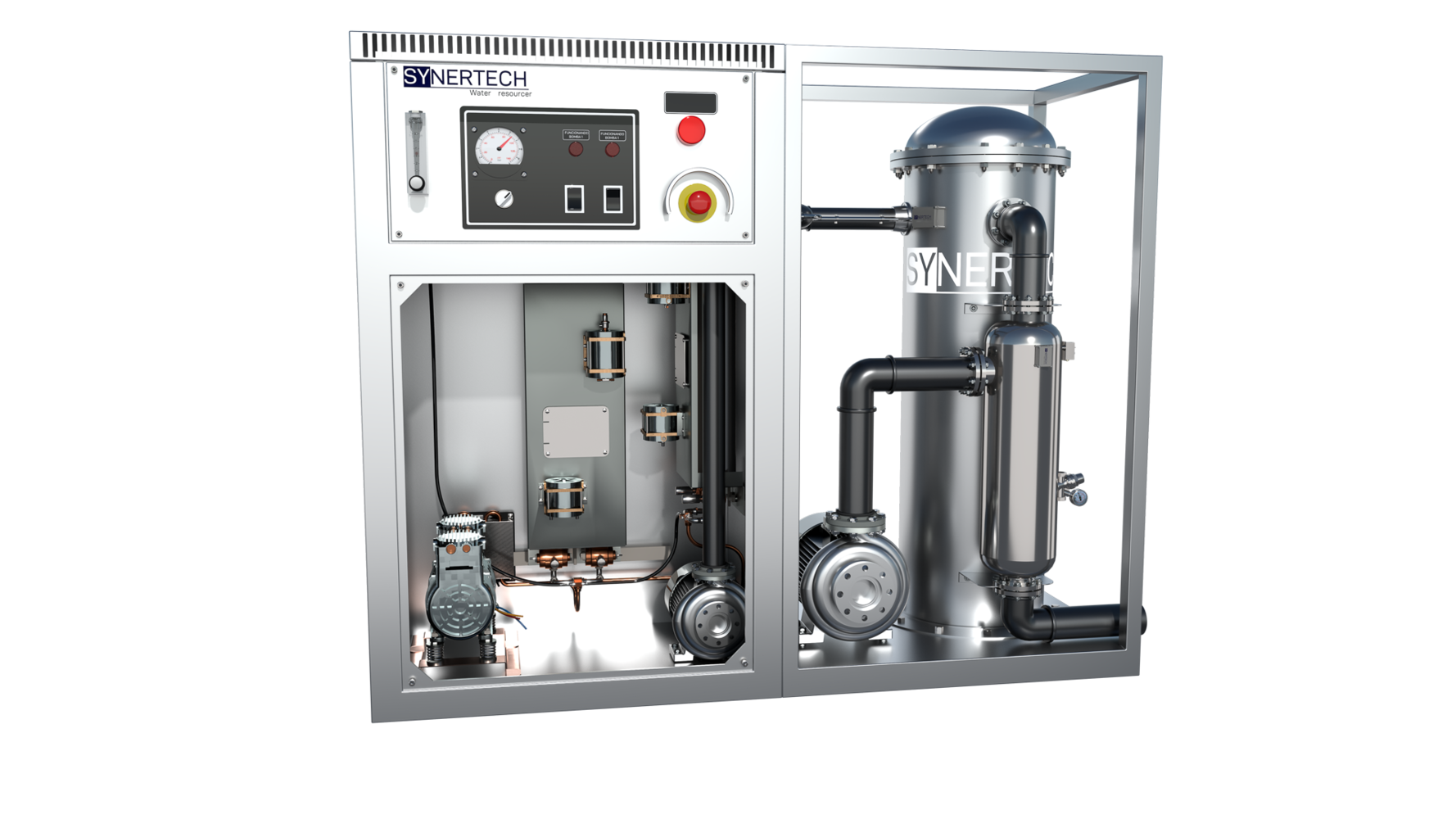 persona realizando pruebas en planta complementaria de tratamiento de aguas residuales - ver detalles de la planta